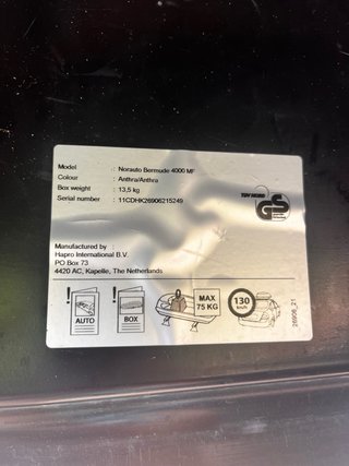 cofre baul de techo norauto bermude 4000