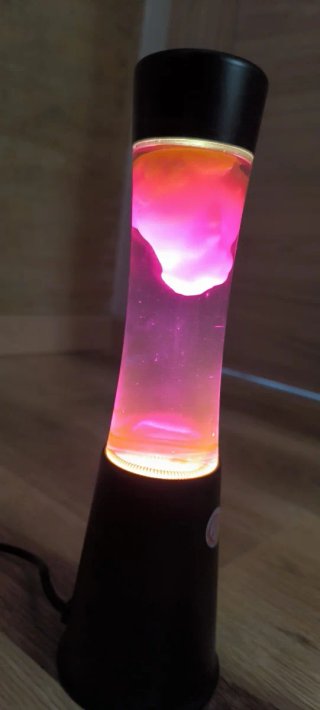 Lámpara de lava rosa y negra