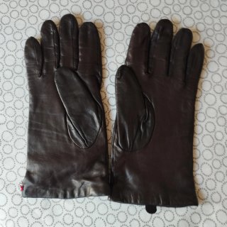 Guantes de piel forro marron