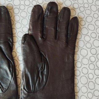 Guantes de piel forro marron