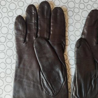 Guantes de piel forro marron
