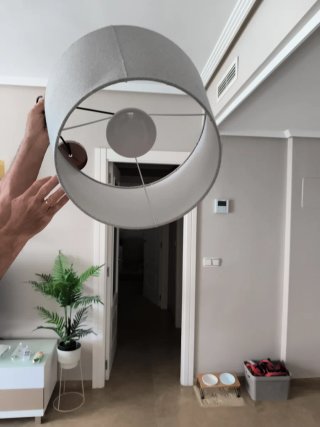 Lámpara colgante LED cobre y naranja