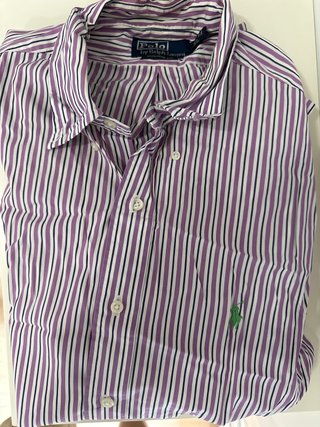 Camisa Polo Ralph Lauren Rayas Morado Talla XL