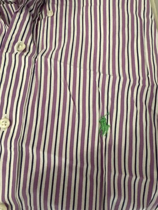Camisa Polo Ralph Lauren Rayas Morado Talla XL