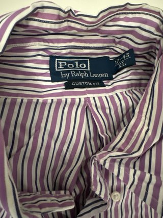 Camisa Polo Ralph Lauren Rayas Morado Talla XL