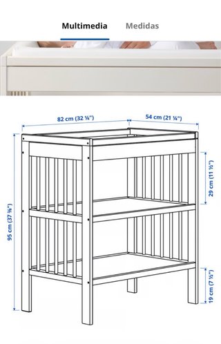 Cambiador Bebé Ikea Madera Blanca
