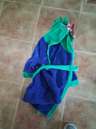 Bata de baño infantil dinosaurio