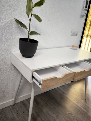 Escritorio Nórdico Blanco y Madera