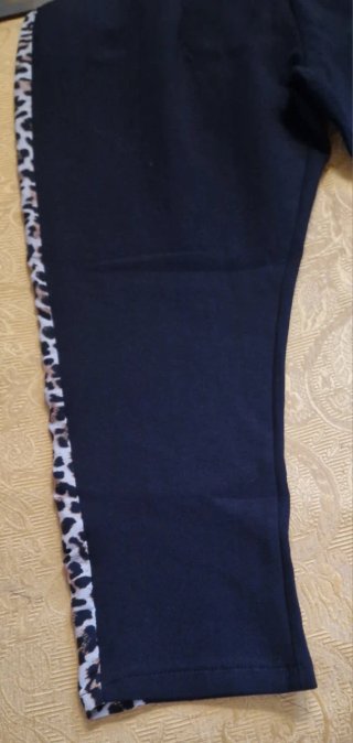 Pantaloni donna con banda leopardata