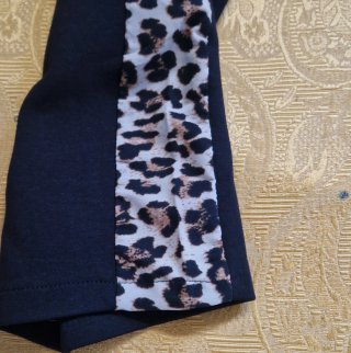 Pantaloni donna con banda leopardata