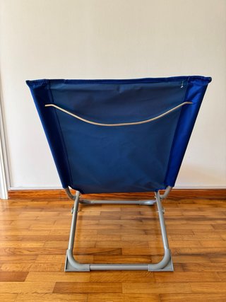 Silla de playa plegable azul