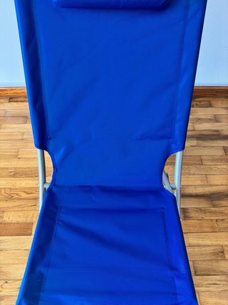 Silla de playa plegable azul