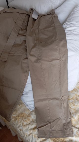 Pantalón Mujer Mango Talla L Beige Nuevo