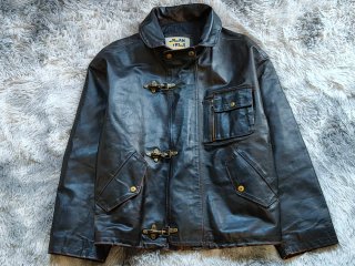 Chaqueta de piel italiana con cierres fireman