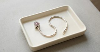 Bracciale donna silver 17 cm cuore rosa