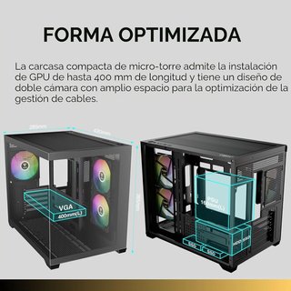 GAMDIAS AURA GC10M V2 Templado + 3 FAN RGB (NUEVO)