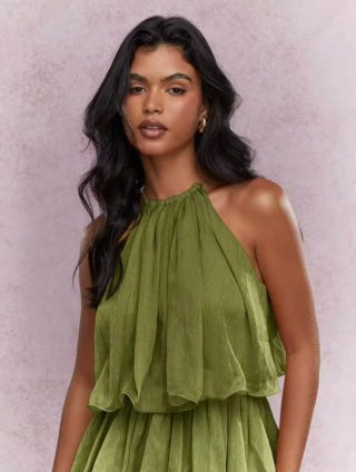 Vestido mini halter Missguided verde