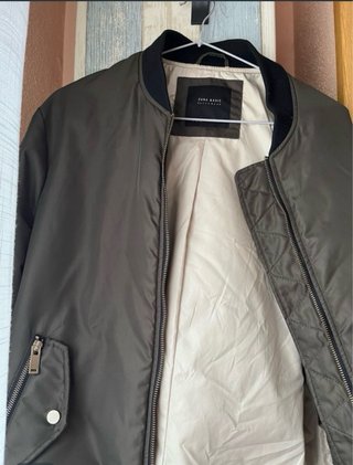 Chaqueta Bomber Zara Talla S Verde Militar
