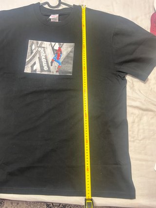 Camiseta Supreme Spiderman Manga Corta Negra