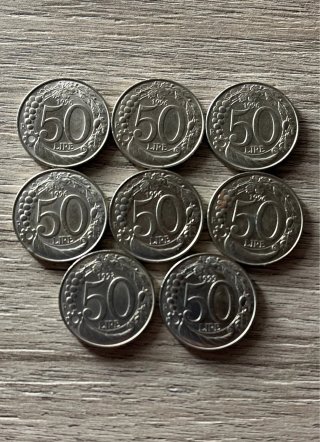 Set 8 Monete 50 Lire Italia Turrita 1996