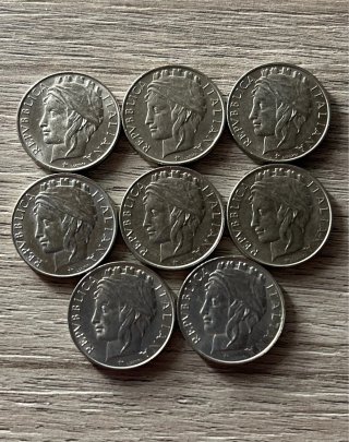 Set 8 Monete 50 Lire Italia Turrita 1996