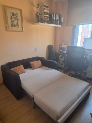 Sofá Cama Negro y Beige