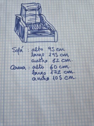 Sofá Cama Negro y Beige
