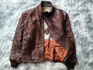 Chaqueta de Piel Marrón Talla L