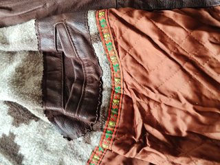 Chaqueta de Piel Marrón Talla L