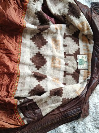 Chaqueta de Piel Marrón Talla L
