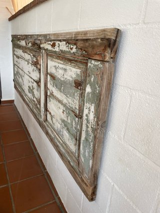 Puerta corredera madera maciza antigua