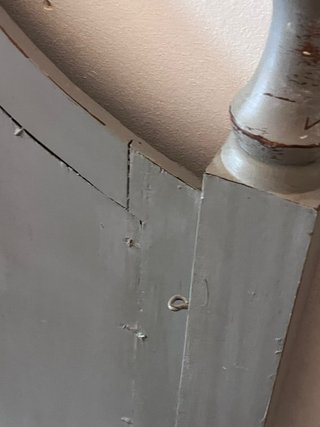 Cabecero de cama de madera gris restaurado