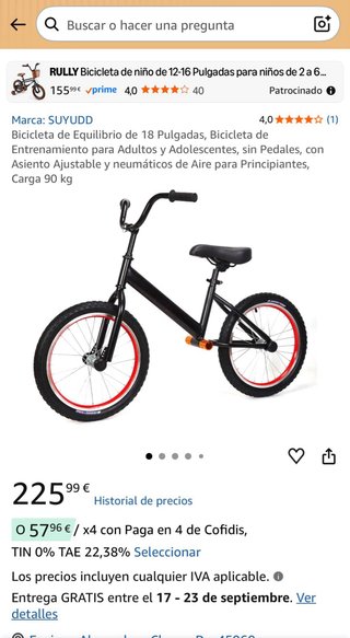 Bicicleta BMX Negra 18 Pulgadas