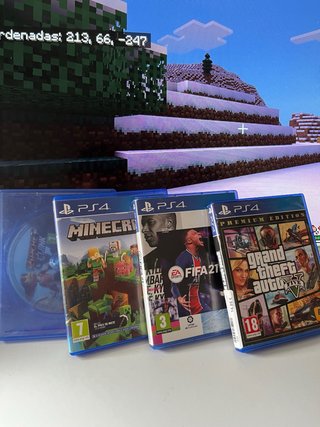 Lote 4 Juegos PS4: Minecraft, GTA V, FIFA 21