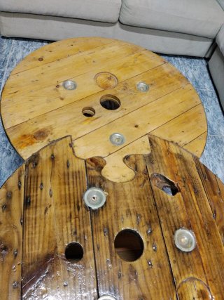 Mesa centro madera y metal