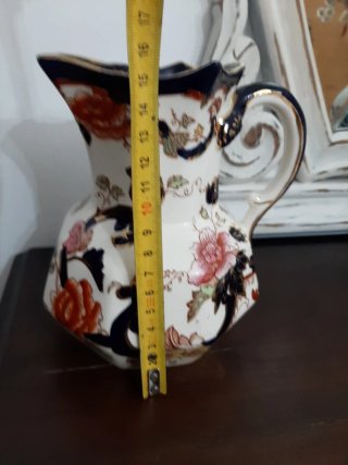 Jarra MASON'S floral azul y naranja