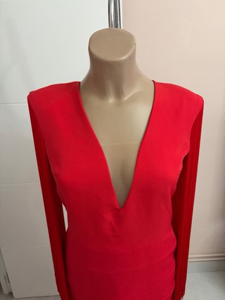 Vestido fiesta largo con flecos
