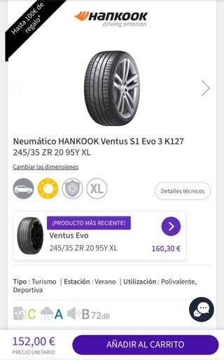 Hankook Ventus S1 evo3 245/35-20