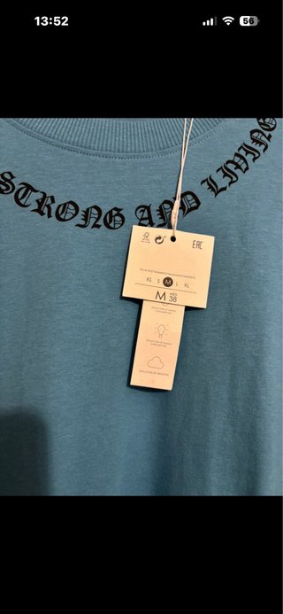 Camiseta Bershka Man Azul Talla M