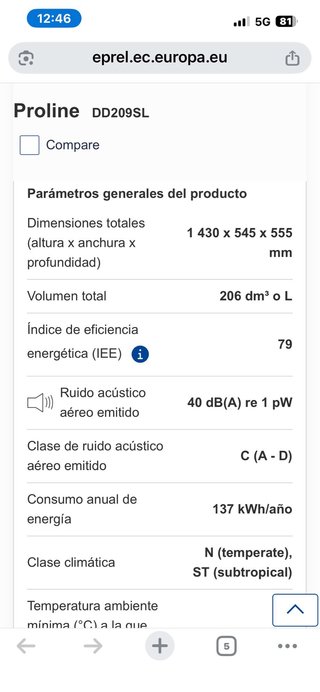 Frigorífico Proline D Nuevo