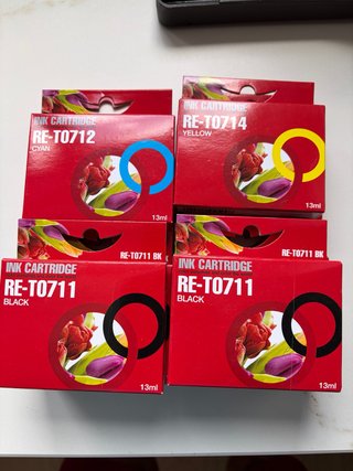 Cartuchos de tinta RE-T0711, RE-T0712, RE-T0714