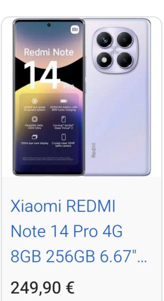 Xiaomi Redmi Note 14 Pro 4G 256GB + 3 fundas
