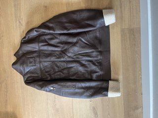Chaqueta de piel marrón 100% auténtica y nueva