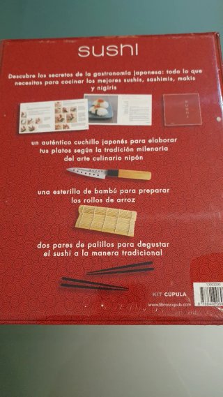 Kit Sushi con Libro Recetas y Utensilios. Nuevo