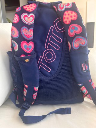Mochila Totto Corazones Azul