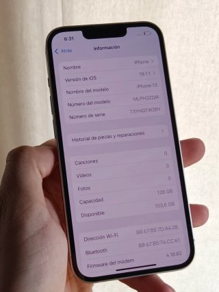 iPhone 13 128GB Rosa - Batería nueva 100%