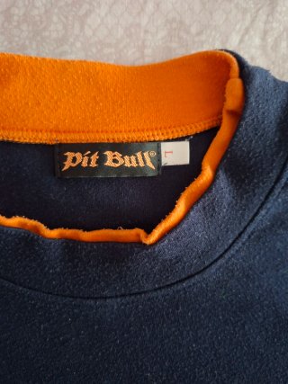 Camiseta vintage Pit Bull azul y naranja