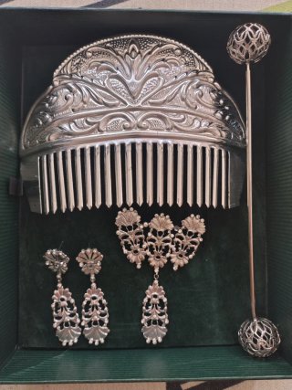Aderezo Valenciana Plata Cincelado Mano