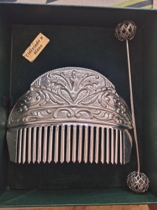 Aderezo Valenciana Plata Cincelado Mano