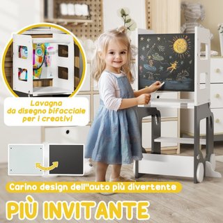 Escalera Montessori 4 en 1 para Niños con 2 Pizarr